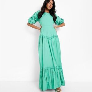 Boohoo Teal Green Maxi Dress